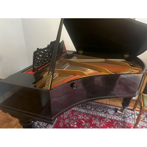 2B - Rud Ibach and Sons Grand Piano c. 1890 Serial Number 37065 together with a Piano Stool