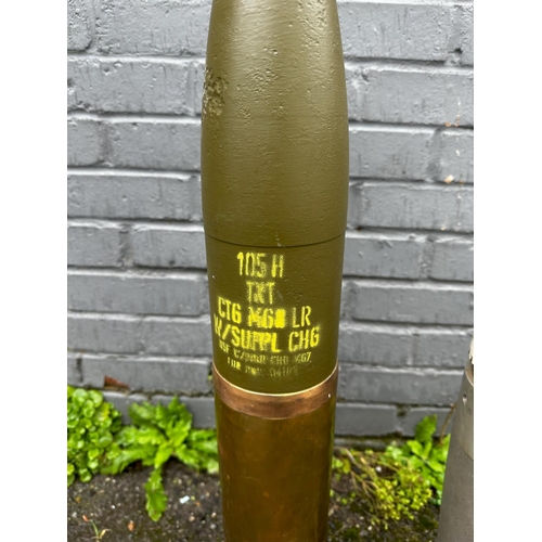 2D - A Howitzer 105mm Shell Case with Projectile and another Inert Mortar Shell