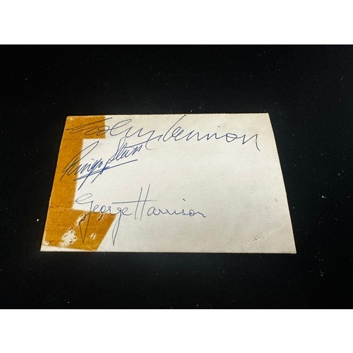 1A - The Beatles- A Full Set of early 1960s Autographs. John Lennon, Ringo Star & George Harrison on one ... 