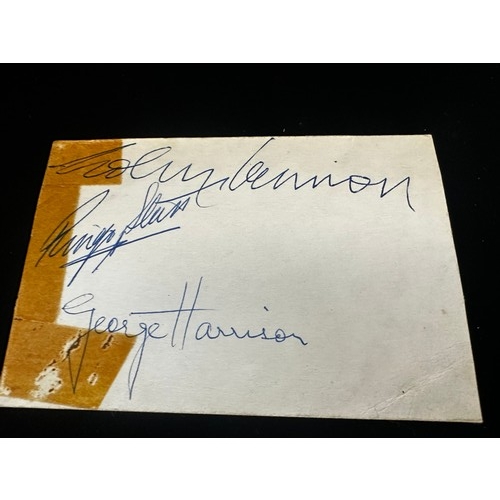 1A - The Beatles- A Full Set of early 1960s Autographs. John Lennon, Ringo Star & George Harrison on one ... 