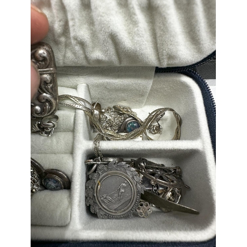 200 - Good Mixed Lot of House Clearance Jewellery incl. Silver plus a box of Silver items incl. Vesta Case... 