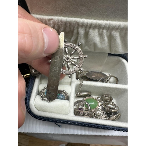 200 - Good Mixed Lot of House Clearance Jewellery incl. Silver plus a box of Silver items incl. Vesta Case... 