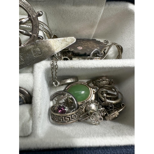 200 - Good Mixed Lot of House Clearance Jewellery incl. Silver plus a box of Silver items incl. Vesta Case... 