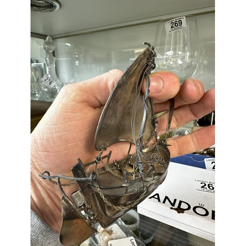 251 - Sterling Silver Model Ship (75g)