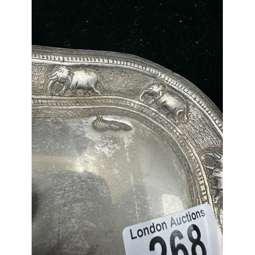 268 - Group of White Metal Items incl. Elephant Trinket Dish