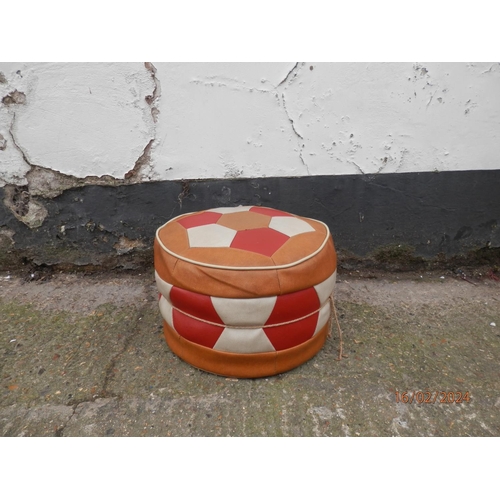 1199 - Vintage Leather Pouffe