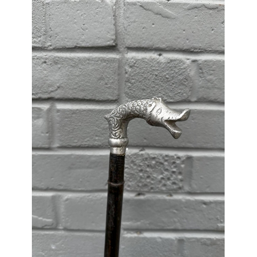 1330 - Antique Dragons Head Sword Stick