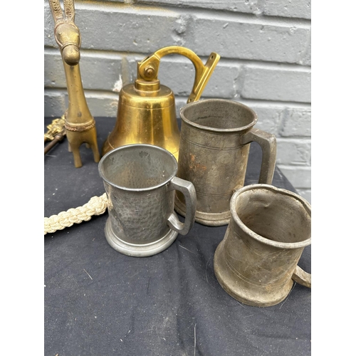 1332 - Good Collection of Brass/EPNS Items including Old Brass Bell etc