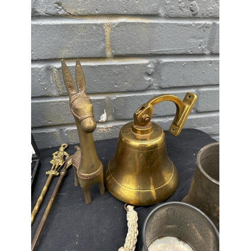 1332 - Good Collection of Brass/EPNS Items including Old Brass Bell etc