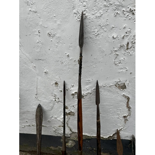 1340 - African Tribal Interest- A good Collection of 19th Century and Early 20th Century Spears, Staff etc