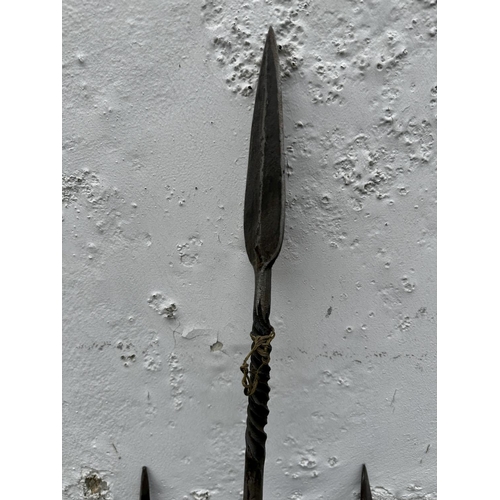 1340 - African Tribal Interest- A good Collection of 19th Century and Early 20th Century Spears, Staff etc