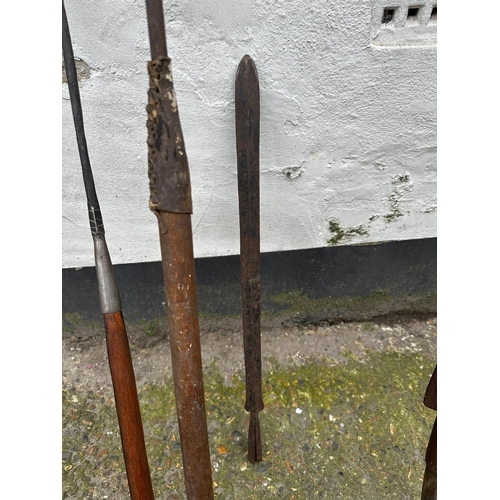 1340 - African Tribal Interest- A good Collection of 19th Century and Early 20th Century Spears, Staff etc