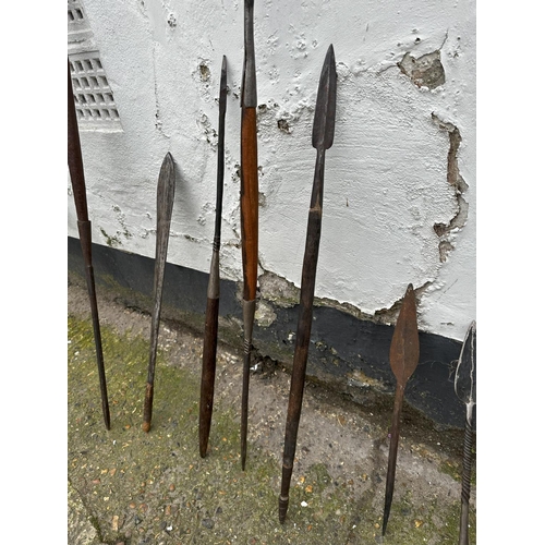 1340 - African Tribal Interest- A good Collection of 19th Century and Early 20th Century Spears, Staff etc