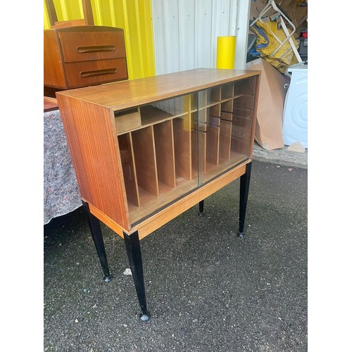 1352 - Mid Century Heals Record Storage Unit on Ebonized Legs