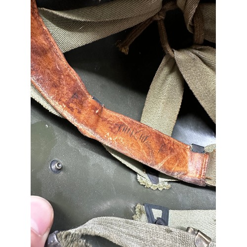 747 - Vietnam Era M1 Steel Helmet with US Woodland Covert and Rank Slide to Centre & a British Army WW2 Mk... 