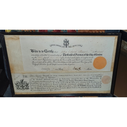 74A - A framed Freedom of City of London document