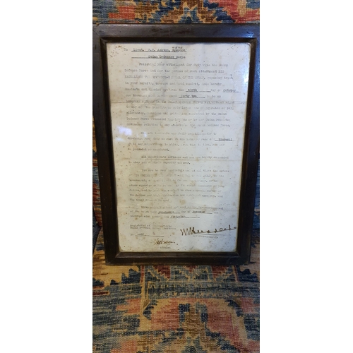 74B - Framed 1942 Document relating to The Sudan Defence Force Military