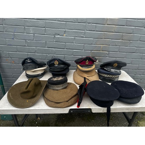 979 - Victorian Royal Artillery Pillbox Cap, US Marine Corpo Khaki Visor Cap (WW2), RAF Beret, RAF Visor C... 