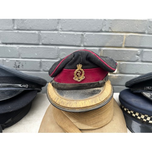 979 - Victorian Royal Artillery Pillbox Cap, US Marine Corpo Khaki Visor Cap (WW2), RAF Beret, RAF Visor C... 