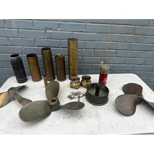 1356 - Good Lot to include Various Trench Art, 3 Bronze Ships Propellers etc