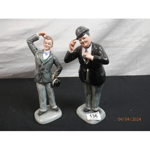 136 - Royal Dloulton Limited Edition Laurel and Hardy Figurines