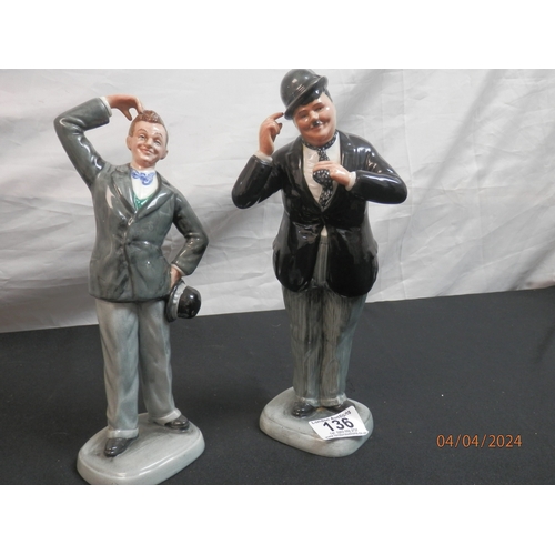 136 - Royal Dloulton Limited Edition Laurel and Hardy Figurines