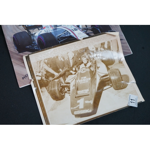 11 - Forumla One Interest:Signed Jackie Stewart Book, 2 Photographs and a Signed 2019 Andrew Kitson Calen... 