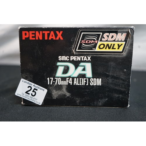 25 - Boxed Pentax DA 17-70mm F4 Camera Lens