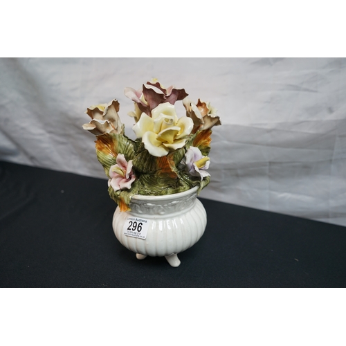 296 - Italian Capodimonte Floral Centrepiece