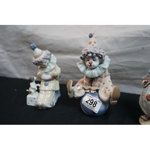 298 - Group of 3 Lladro Clown Figurines