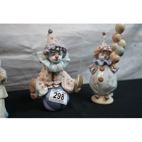 298 - Group of 3 Lladro Clown Figurines