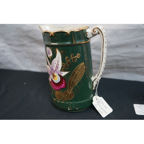 302 - Sadler Teapot and a Victorian Hand Painted jug