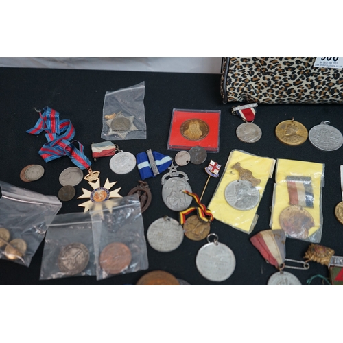 306 - Large Collection of Various Medals incl. Silver Masonic Medal