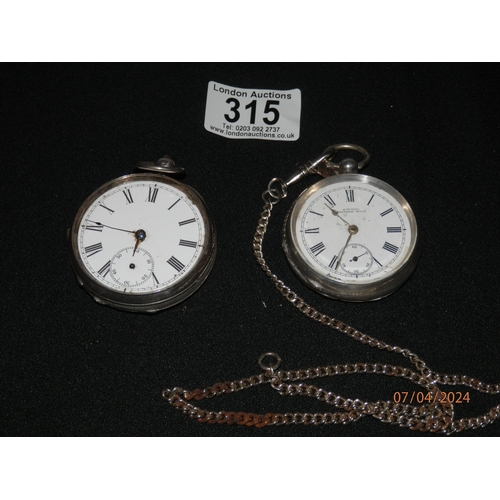 315 - Two Silver Cased Pocket Watches 1 AF