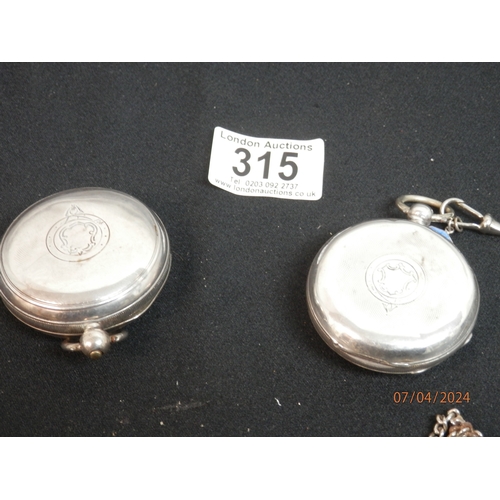 315 - Two Silver Cased Pocket Watches 1 AF