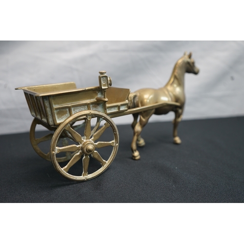 343 - Brass Horse and Carriage