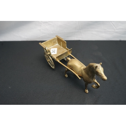 343 - Brass Horse and Carriage