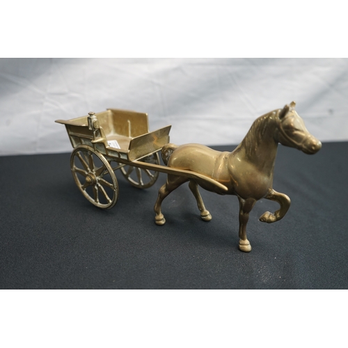 343 - Brass Horse and Carriage