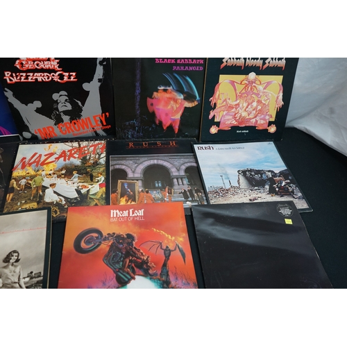 346 - Mixed Lot of Vinyl records to include Black Sabbath, Meat Loaf, Robert Plant, Metallica etc