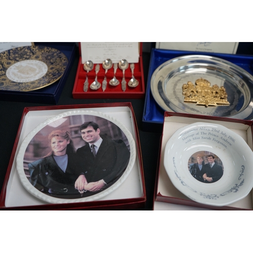 353 - Lot of Royalty related items such as plates, hand Crafted Spoons, Sterling Silver Jubilee goblet in ... 