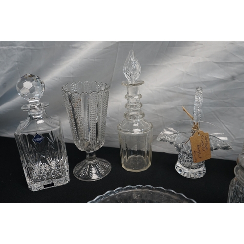 357 - Mixed Lot of cut glass decanters/vases and others.