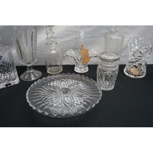 357 - Mixed Lot of cut glass decanters/vases and others.