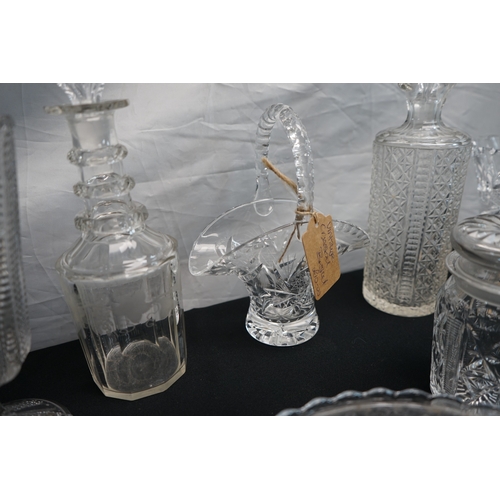 357 - Mixed Lot of cut glass decanters/vases and others.