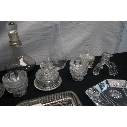 358 - Mixed lot of Cut glass to include dressing tube glass ware and Various other glass ware etc