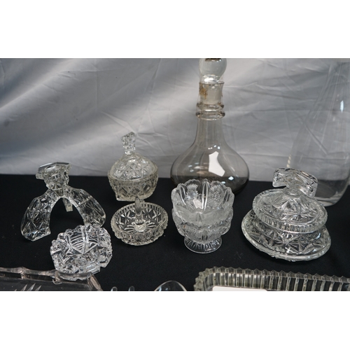 358 - Mixed lot of Cut glass to include dressing tube glass ware and Various other glass ware etc