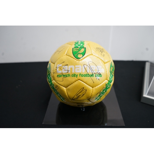 394 - Norwich City Football Club Signed Football in Display Case