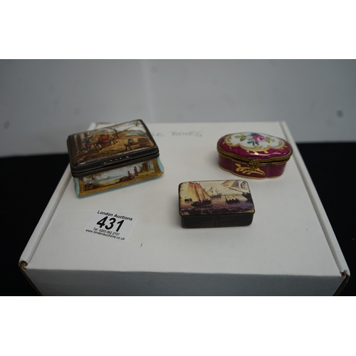 431 - good lot of collectable Snuff boxes trinkets Etc.