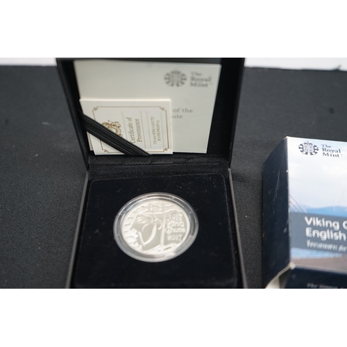 453 - The royal mint 2017 King Canute Silver proof £5 coin