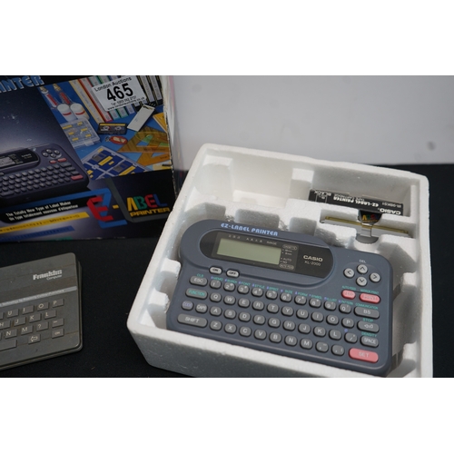 465 - Retro Casio EZ label printer and Franklin Spellmaster