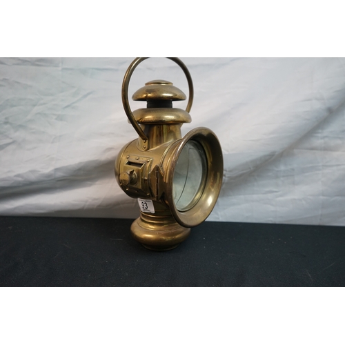 93 - Early 20th Century Brass Car Lamp by Duccelier